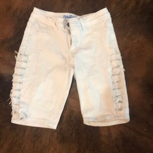 Pink label long shorts. Size 3. Inseam measures 9 inches